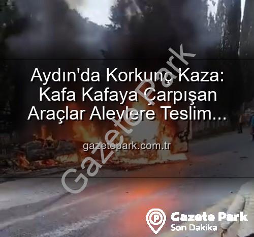 Aydın trafik kazası - Aydın'da Korkunç Kaza: Kafa Kafaya Çarpışan Araçlar Alevlere Teslim Oldu, 2 Yaralı